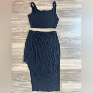 Black skirt and tank top combo size medium